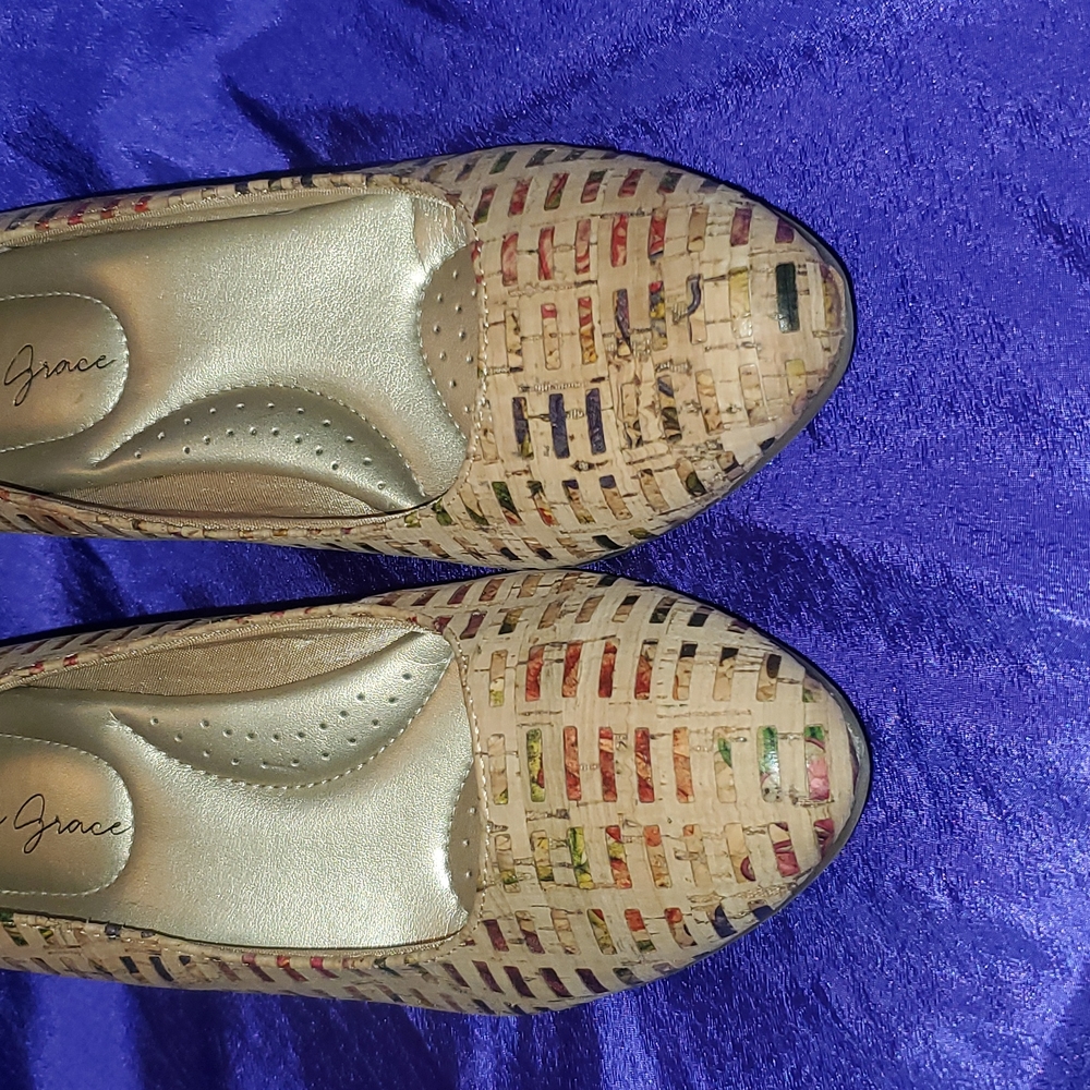 Amelia Grace cork 2" heels pumps 6.5 - Picture 2 of 9